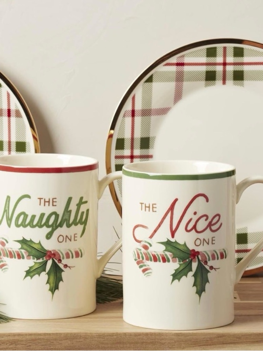 Lenox Holiday Set of 2 Naughty and Nice Mugs